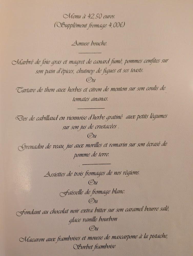 Au Cinq Sens - Menu Image 1